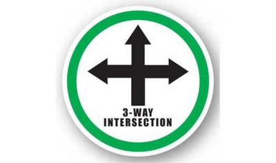 20" CIRCLE SIGNS - Circle Sign - 3-Way Intersection - DSV-SIGN 400 #0291 -UEN