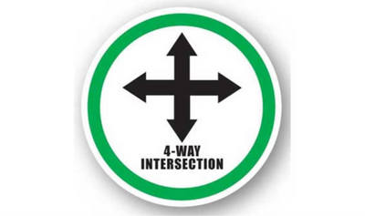 16" CIRCLE SIGNS - Circle Sign - 4-Way Intersection - DSV-SIGN 256 #0296 -UEN