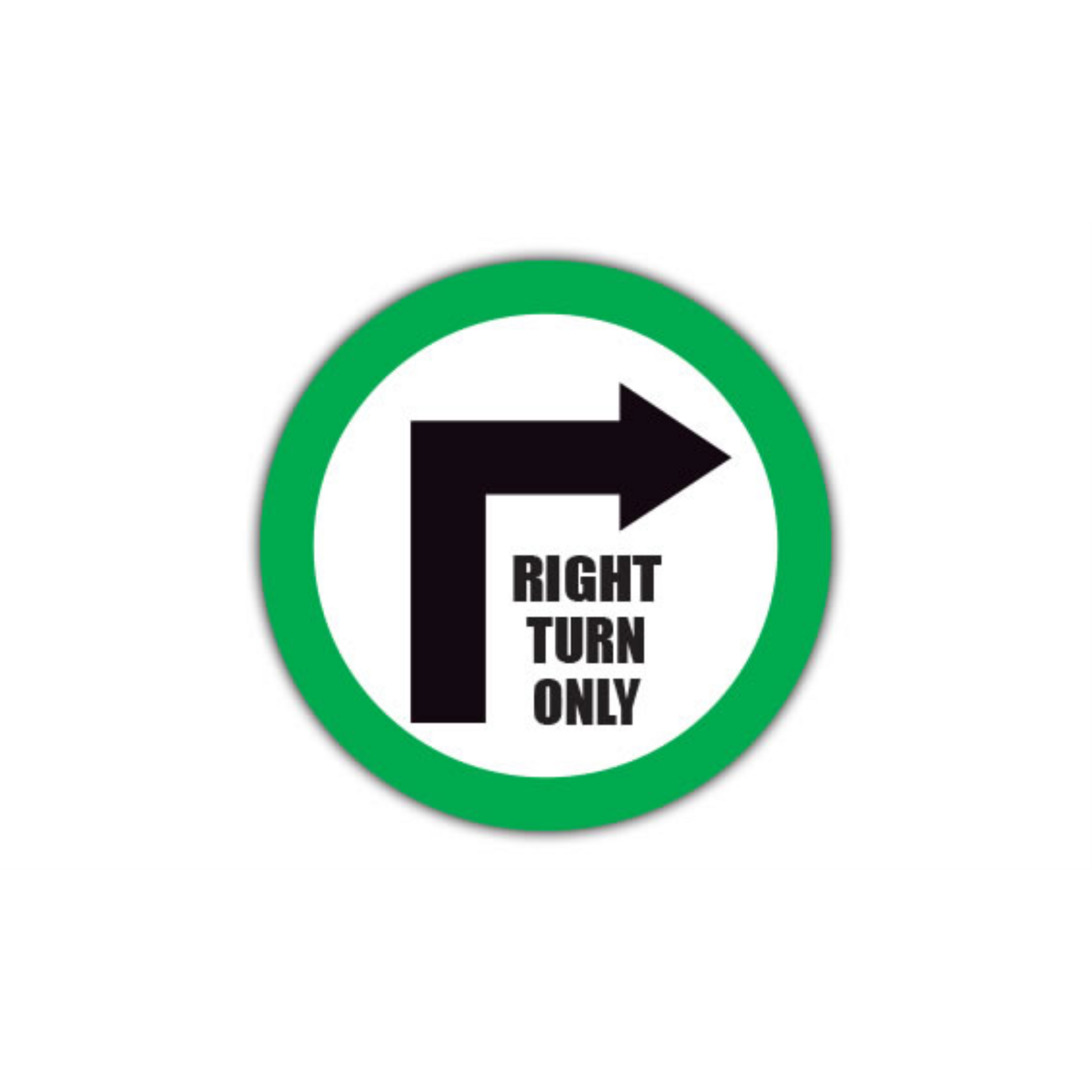 30" CIRCLE SIGNS -  Circle Sign - Right Turn Only - LS-SIGN 900 #0281 -UEN