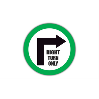 32" CIRCLE SIGNS -  Circle Sign - Right Turn Only - DSV-SIGN 1024 #0282 -UEN