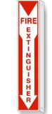 FIRE EXTINGUISHER WHT/RED DOWN ARROW WITH FLANGE