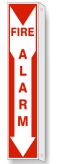 FIRE ALARM WHT/RED ON DOWN ARROW WITH FLANGE