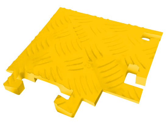 Cable Protector - Fastlane - 1-Ch - 1" - 90 Degree Left Turn - L-Conn - Yellow - 4 - 200 Lb Load - FL90LT1X4-Y