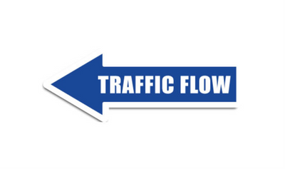 24" x 8" ARROW SIGNS - Arrow Sign - Traffic Flow - LS-SIGN 192 #0442LEFT -UEN