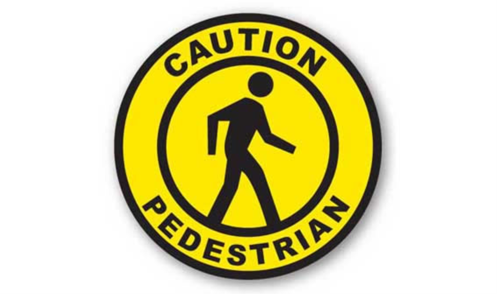 30" CIRCLE SIGNS -  Circle Sign - Caution Pedestrian - DSV-SIGN 900 #1691 -UEN