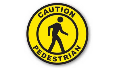 32" CIRCLE SIGNS - Circle Sign - Caution Pedestrian - DSV-SIGN 1024 #1692 -UEN