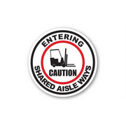 30" CIRCLE SIGNS -  Circle Sign - Caution Entering Shared Aislways - DSV-SIGN 900 #1823 -UEN