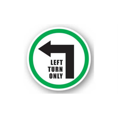 12" CIRCLE SIGNS - Circle Sign - Left Turn Only - LS-SIGN 144 #0283 -UEN