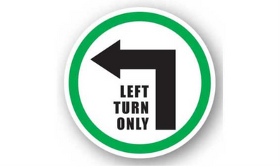 24" CIRCLE SIGNS - Circle Sign - Left Turn Only - DSV-SIGN 576 #0286 -UEN
