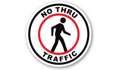 32" CIRCLE SIGNS - Circle Sign - No Thru Traffic - DSV-SIGN 1024 #1830 -UEN