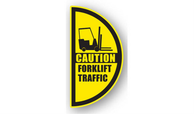 17" x 30" HALF SIGNS - Half Sign - Caution Forklift Traffic (Left) - DSV-SIGN 510 #0632LEFT -UEN