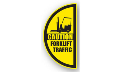 17" x 30" HALF SIGNS - Half Sign - Caution Forklift Traffic (Right) - LS-SIGN 510 #0632RIGHT -UEN