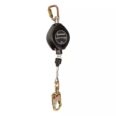 Safewaze Latitude HD 11' Cable Single Leg SRL: Carabiner, Snap hook - FS-FSP1211-G
