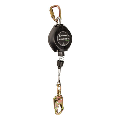 Safewaze Latitude HD 11' Cable Single Leg SRL: Carabiner, Snap hook - FS-FSP1211-G