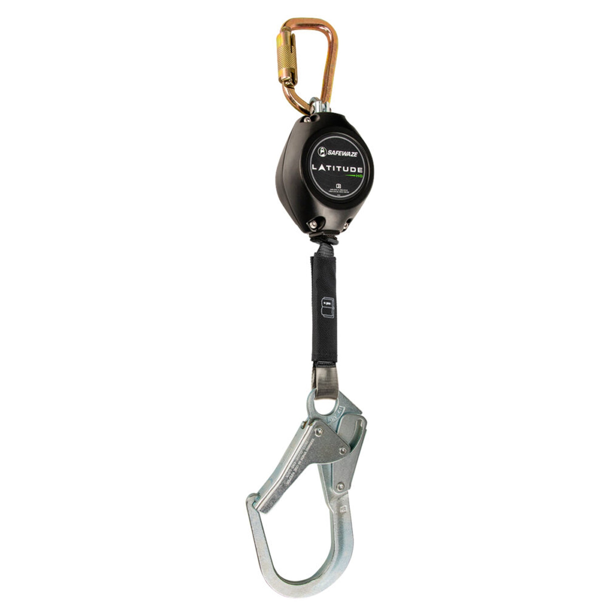 Safewaze Latitude HD 7' Single Web SRL: Carabiner, Rebar Hook - FS-FSP1407-W-RBH