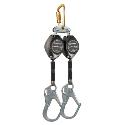 Safewaze Latitude HD 7' Dual Web SRL: FS-EX313, Carabiner, Rebar Hooks - FS-FSP14085-W-RBH
