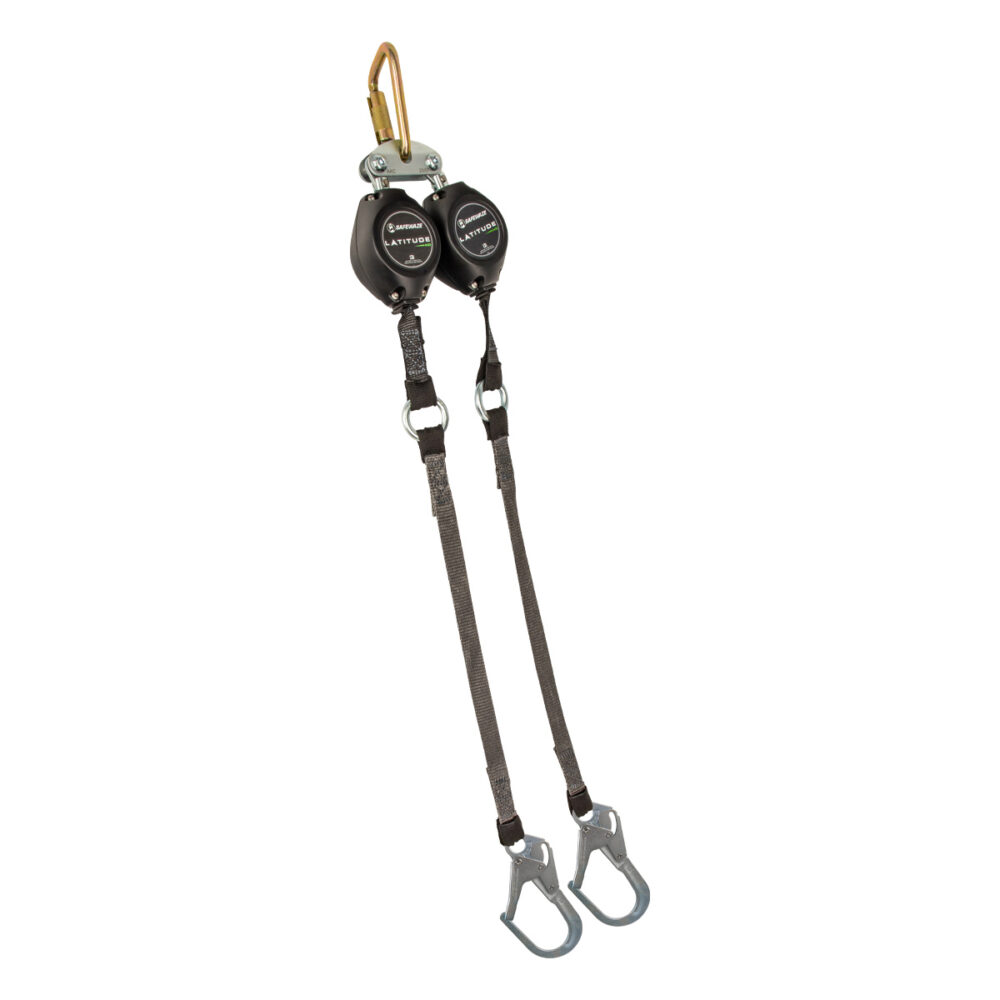 Safewaze Latitude HD 9' Dual Web SRL: FS-EX313, Carabiner, Rebar Hooks - FS-FSP1409-W-DL-RBH