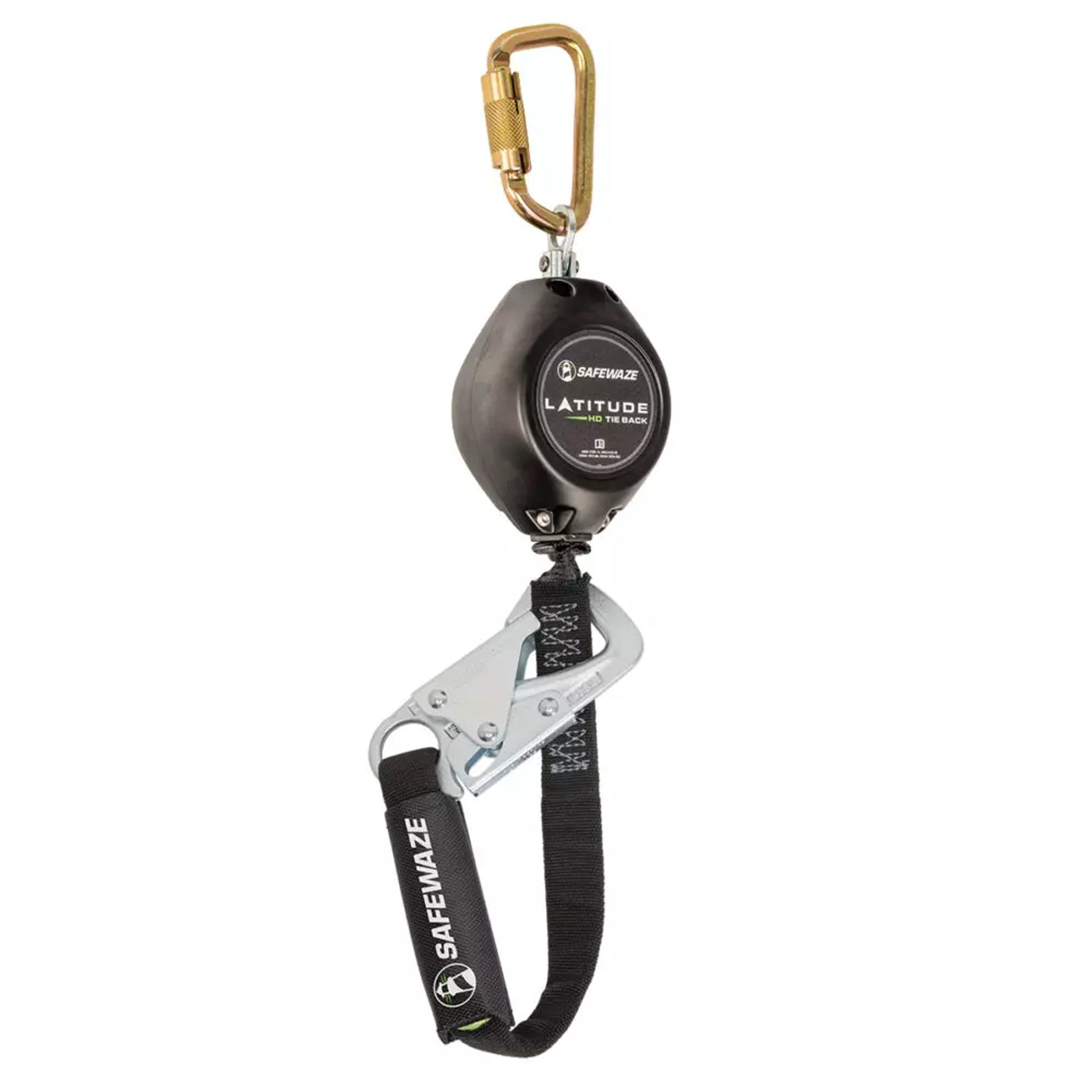 Safewaze Latitude HD 11' Web Single SRL: Carabiner, 20" Tie-back, Tie-Back Snap Hook - FS-FSP1411-W-TBH