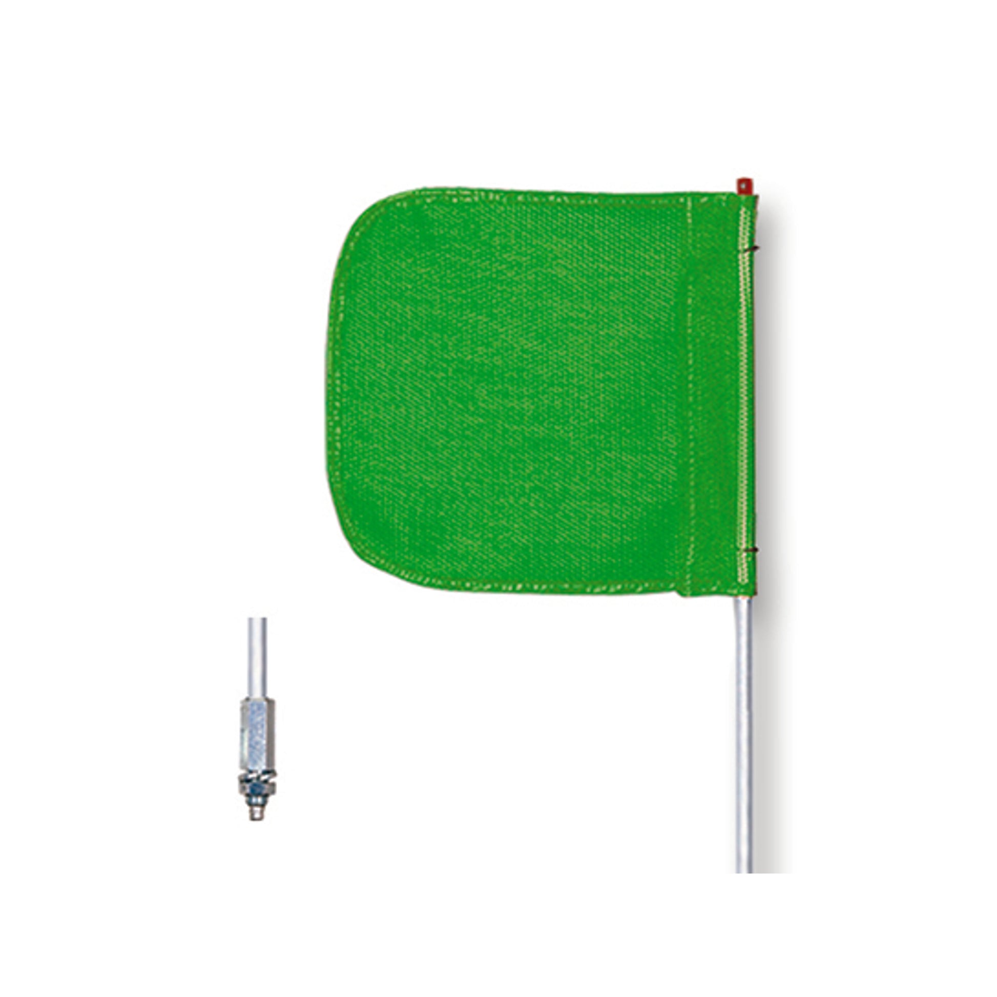 Warning Whip - General Purpose - 10' - Non-Lighted - 12" Green Flag - Plain - Hex Base - FS10-G