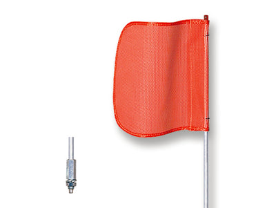 Warning Whip - General Purpose - 12' - Non-Lighted - 12" Orange Flag - Plain - Hex Base - FS12-O