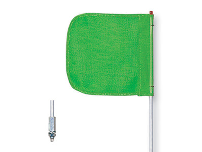 Warning Whip - General Purpose - 3' - Non-Lighted - 12" Green Flag - Plain - Hex Base - FS3-G