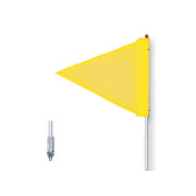 Warning Whip - General Purpose - 3' - Non-Lighted - Yellow Triangular Flag - Hex Base - FS3-T-Y