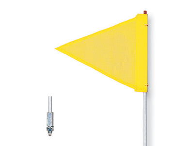 Warning Whip - General Purpose - 3' - Non-Lighted - Yellow Triangular Flag - Hex Base - FS3-T-Y