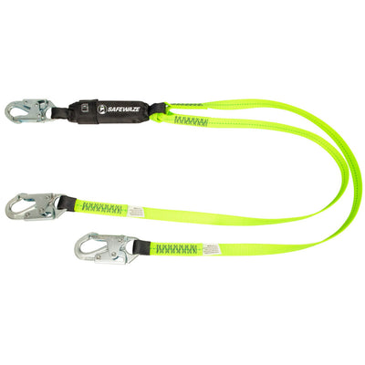Safewaze PRO 6' Energy Absorbing Lanyard: Dual Leg, Snap Hooks - FS561