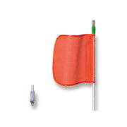 Warning Whip - General Purpose - 5' - Lighted - 12" Orange Flag - Plain - Short Thread - Side Hole - Hex Base - FS5L-O-ST/SH