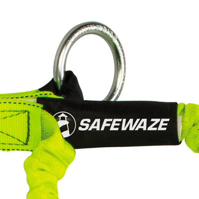 Safewaze PRO 6' Stretch Internal Energy Absorbing Lanyard: Dual Leg, O-ring, Rebar Hooks - FS66150