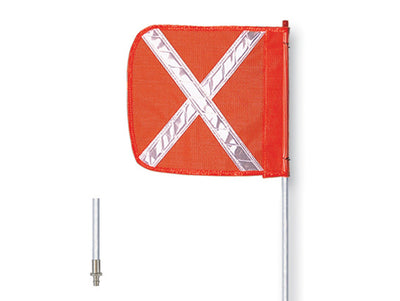 Warning Whip - General Purpose - 6' - Non-Lighted - 12" Orange Flag - White X - Quick Disconnect - FS6X-QD-O