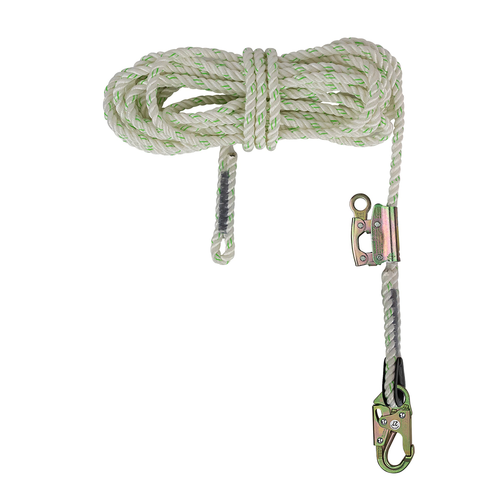 Safewaze PRO 25' Vertical Lifeline Assembly: Snap Hook, Rope Grab - FS700-25GA
