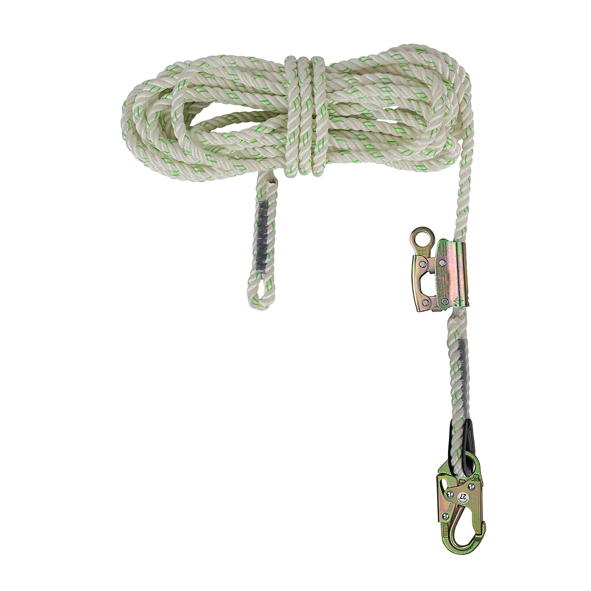 Safewaze PRO 25' Vertical Lifeline Assembly: Snap Hook, Rope Grab - FS700-25GA