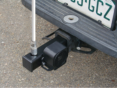 Warning Whip Hitch Mount For Lighted Whips - Quick Disconnect Base - 24" Cord W/ 7-Way Plug - Backup Alarm - FS7015PC-BU-QD