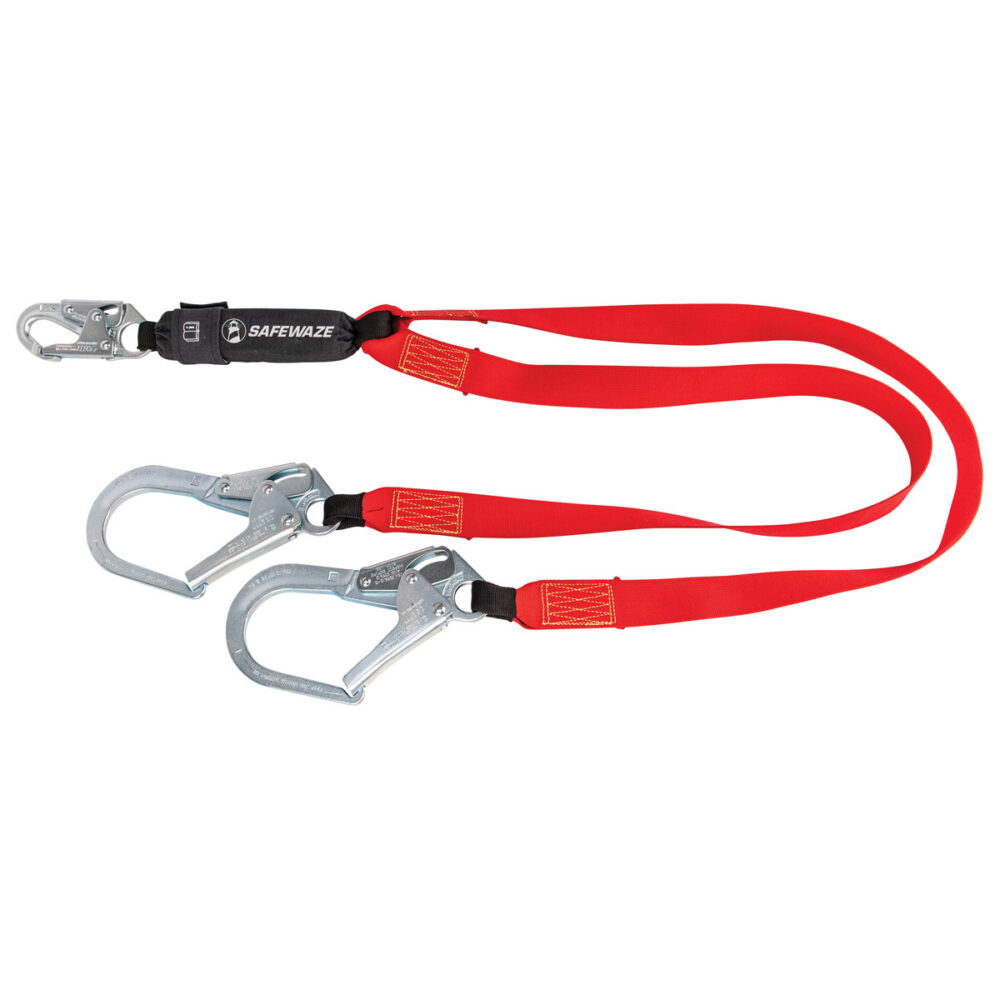 Safewaze Welding 6' Energy Absorbing Lanyard: Dual Leg, Rebar Hooks - FS77435-WE-DL
