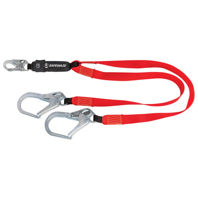 Safewaze Welding 6' Energy Absorbing Lanyard: Dual Leg, Rebar Hooks - FS77435-WE-DL