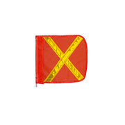 Warning Whip Replacement Flag - 16" X 16" - Orange - Yellow Reflective X - Nylon Mesh - FS8025-16-O