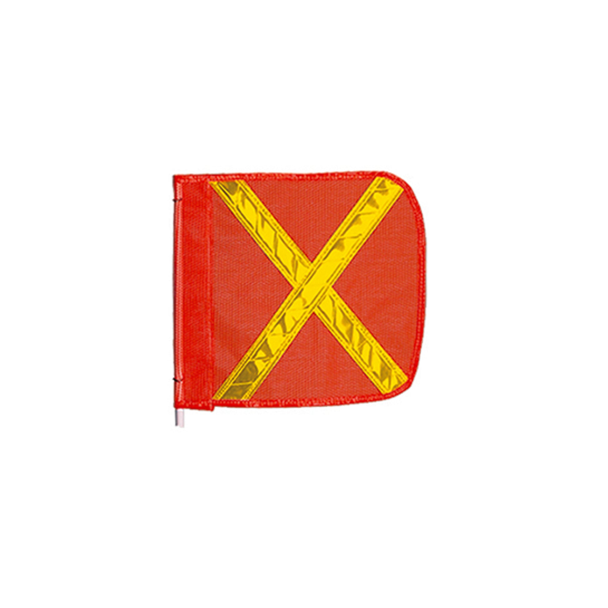 Warning Whip Replacement Flag - 16" X 16" - Orange - Yellow Reflective X - Nylon Mesh - FS8025-16-O