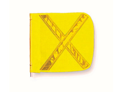 Warning Whip Replacement Flag - 16" X 16" - Yellow - Yellow Reflective X - Nylon Mesh - FS8025-16-Y