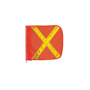 Warning Whip Replacement Flag - 12" X 11" - Orange - Yellow Reflective X - Nylon Mesh - FS8025-O