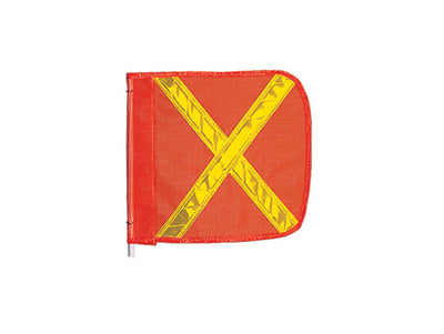 Warning Whip Replacement Flag - 12" X 11" - Orange - Yellow Reflective X - Nylon Mesh - FS8025-O