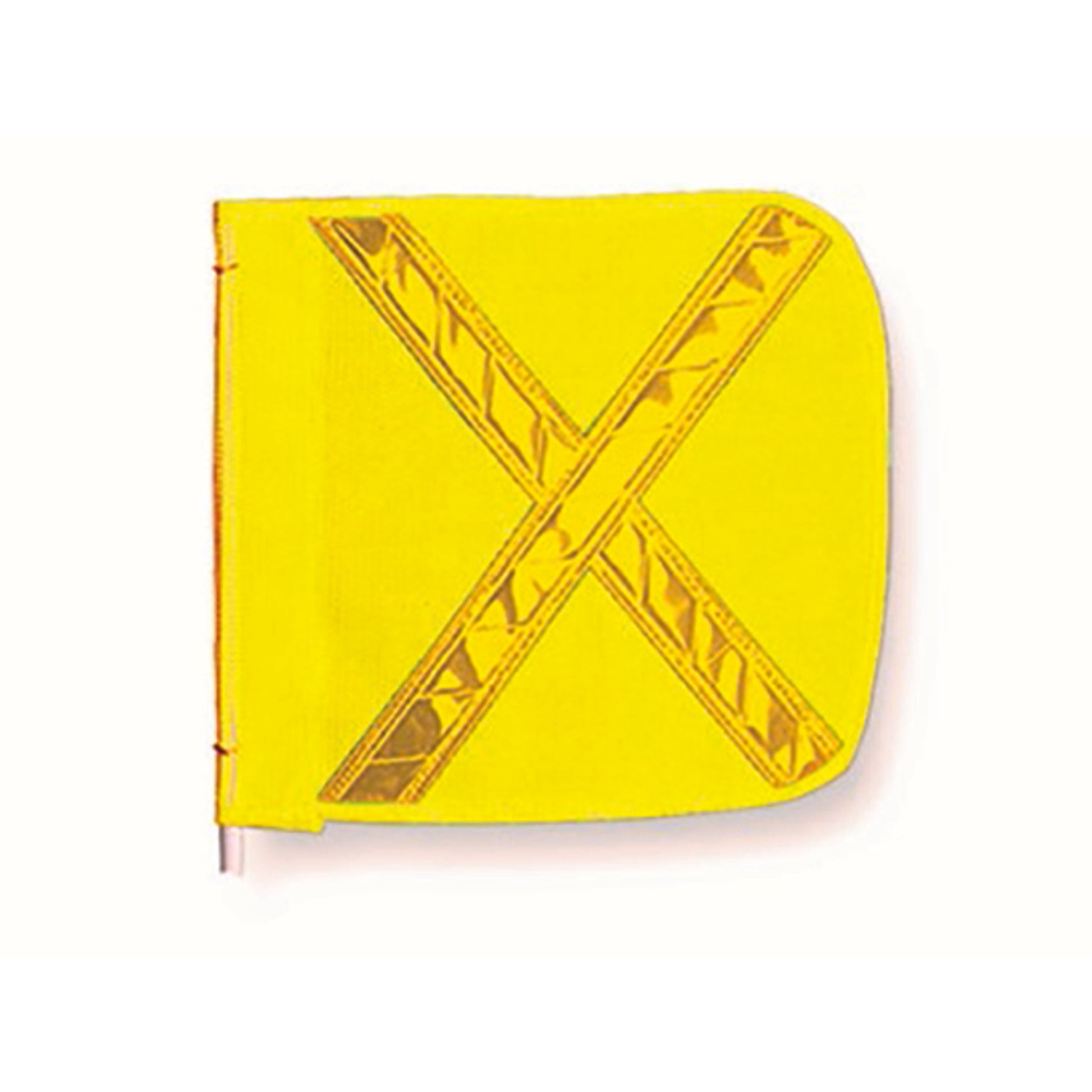 Warning Whip Replacement Flag - 12" X 11" - Yellow - Yellow Reflective X - Nylon Mesh - FS8025-Y