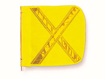 Warning Whip Replacement Flag - 12" X 11" - Yellow - Yellow Reflective X - Nylon Mesh - FS8025-Y