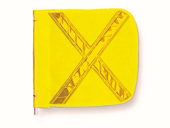 Warning Whip Replacement Flag - 12" X 11" - Yellow - Yellow Reflective X - Nylon Mesh - FS8025-Y