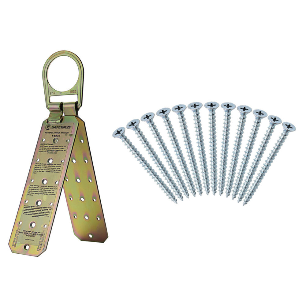 Safewaze Reusable Roof Anchor, 12pc Screws - FS870S