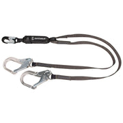 Safewaze Heavyweight 6' Energy Absorbing Lanyard: Dual Leg, Aluminum Rebar Hooks - FS88666-HW-ALU