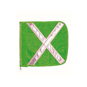 Warning Whip Replacement Flag - 16" X 16" - Green - White Reflective X - Nylon Mesh - FS9025-16-G