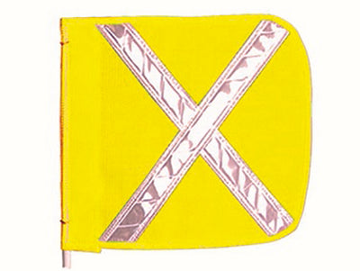 Warning Whip Replacement Flag - 16" X 16" - Yellow - White Reflective X - Nylon Mesh - FS9025-16-Y