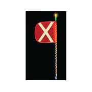 All-Purpose - LED-Wrap - Amber - 10' - 12" Orange Flag - Yellow X - Solid Amber LED. 2.25Lbs Ea. - FSLEDA10OYA