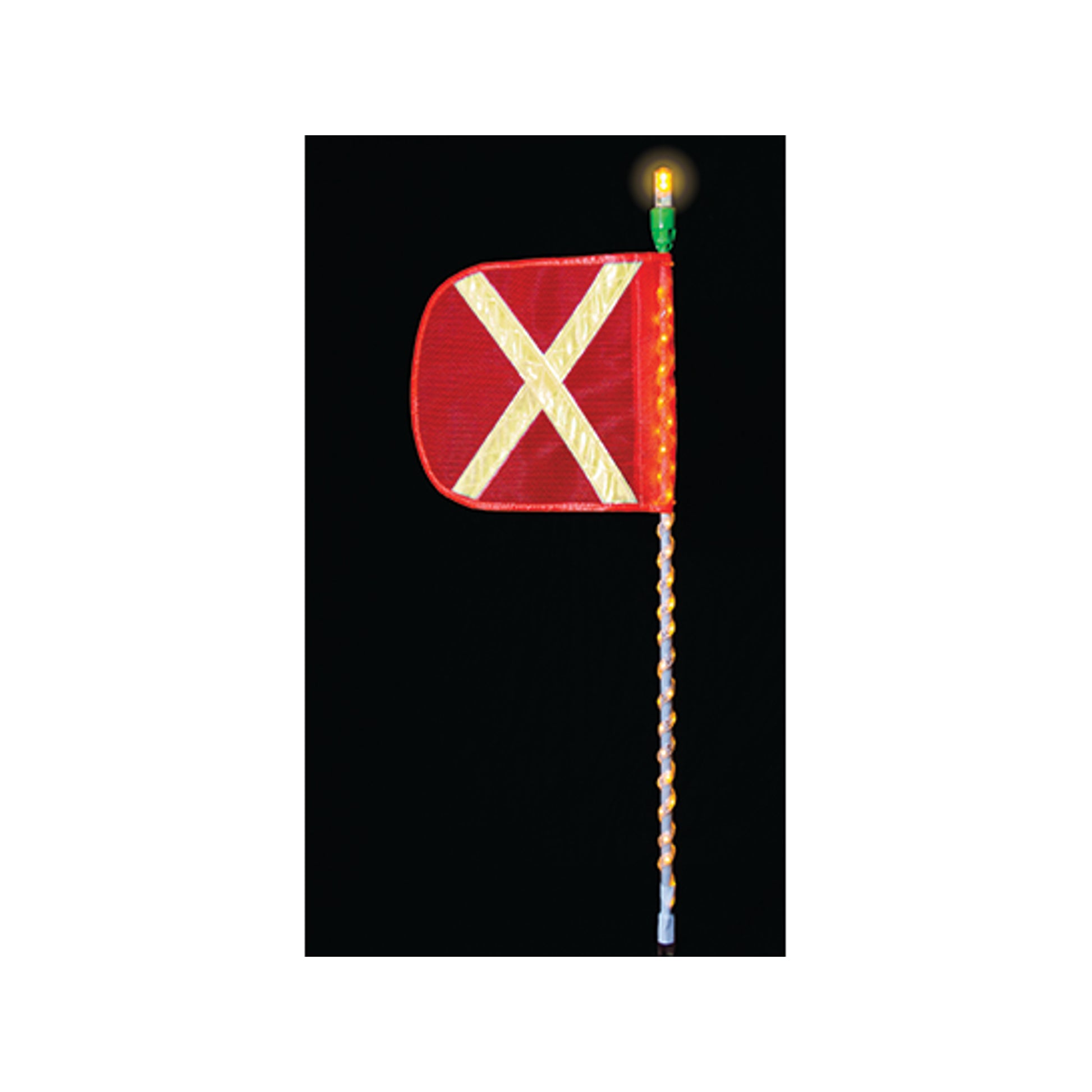All-Purpose - LED-Wrap - Amber - 10' - 12" Orange Flag - Yellow X - Solid Amber LED. 2.25Lbs Ea. - FSLEDA10OYA